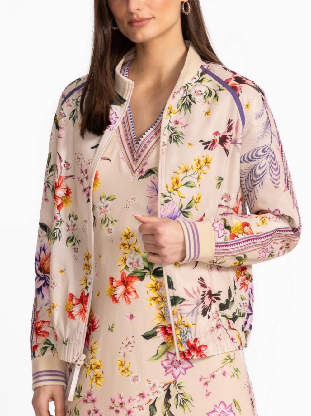 Johnny Was Bee Active Sporty Bomber Jacket